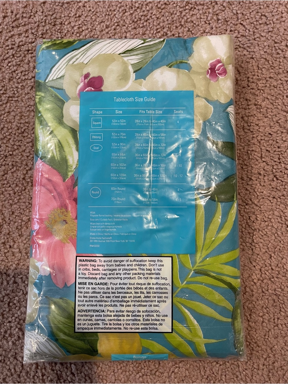 Summer Fun Tropical Forest OBLONG Vinyl Tablecloth-PVC-Free - Picture 2 of 2